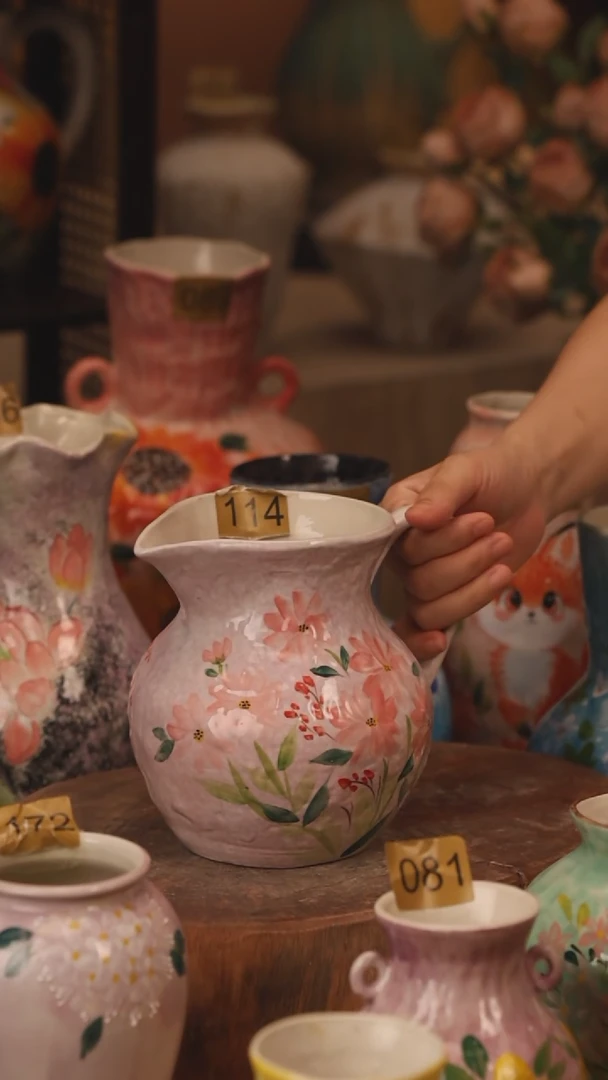 陶瓷114景德镇设计师手作花器摆件侘寂风
