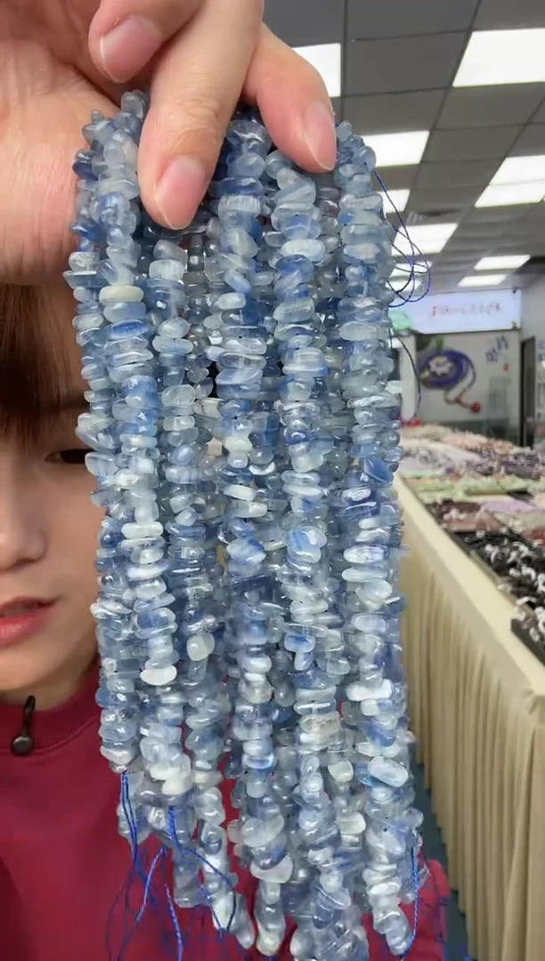 足金镶嵌合成（培育）蓝宝石手链01蓝晶石随型(多样性发其一）