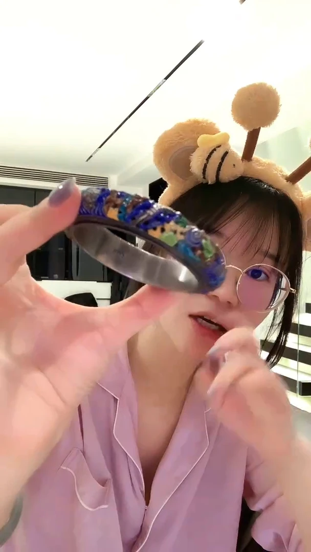 无925银景泰蓝海底世界手镯58圈口