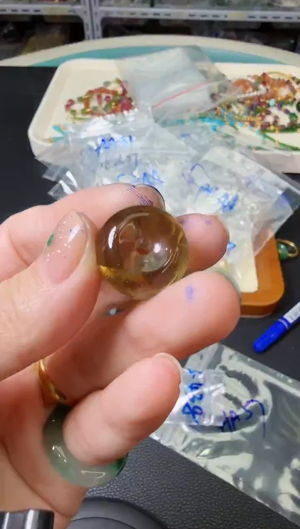 颈饰未镶嵌水晶高品金茶晶多样性发一AA57-