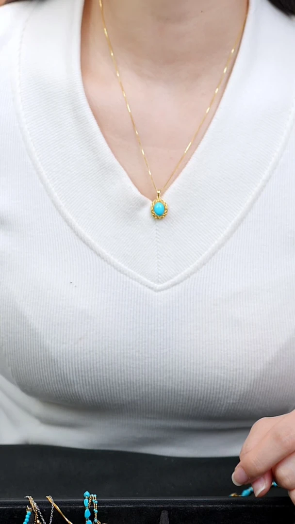 未镶嵌绿松石吊坠(赠链)【灵熙专属】绿松石吊坠  BJH0173A