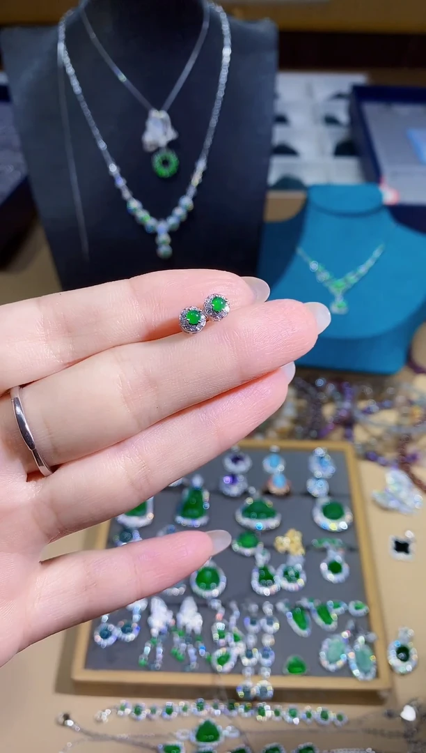 【闪购商品】翡翠耳饰未镶嵌多样性发其一【14】