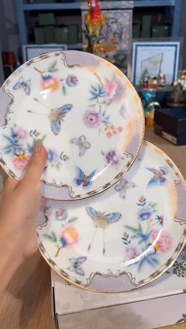 【闪购商品】杯184舒曼蝴蝶曲骨碟套二（紫）