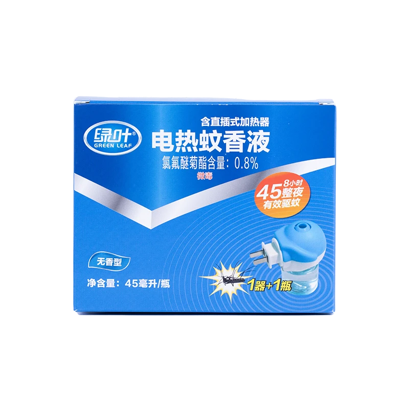 绿叶电蚊香液健康驱蚊无蚊烦恼安心睡好觉一瓶45晚守护大范围使用
