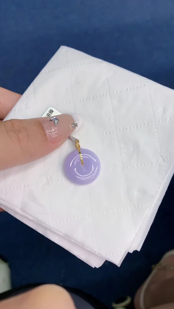 翡翠18K金镶嵌吊坠(不含链)1