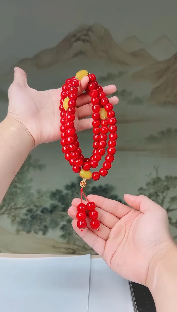 项链玛瑙未镶嵌赤血金龙龙珠项链多样性发一