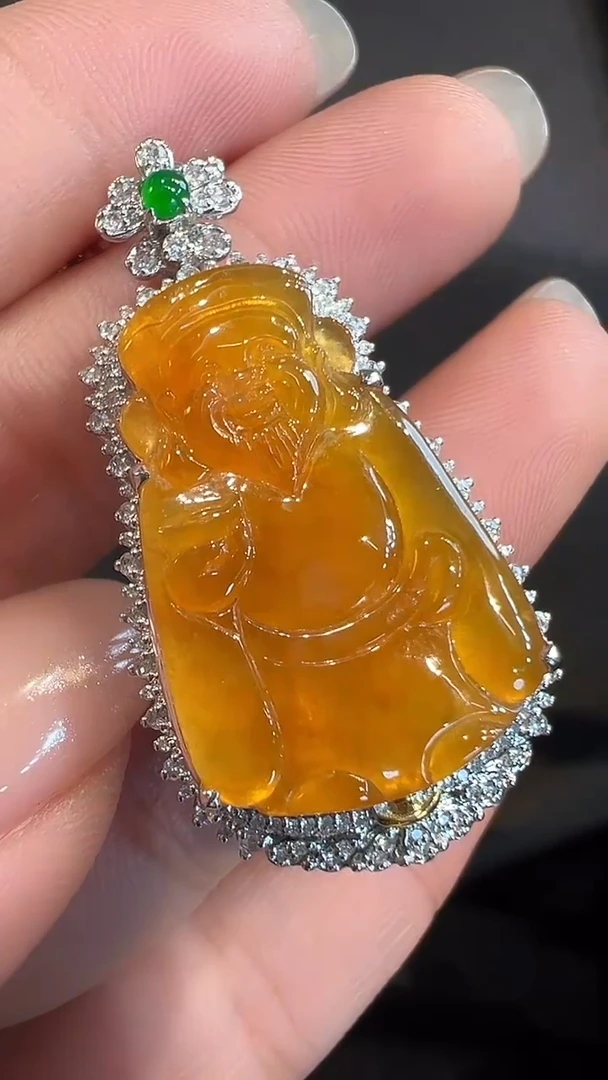 吊坠(不含链)18K金镶嵌翡翠AL6