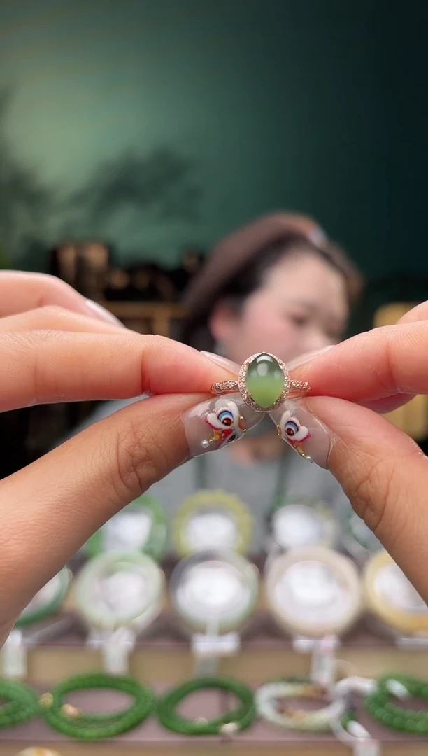 【闪购商品】和田玉戒指银S925镶嵌戒指多样性