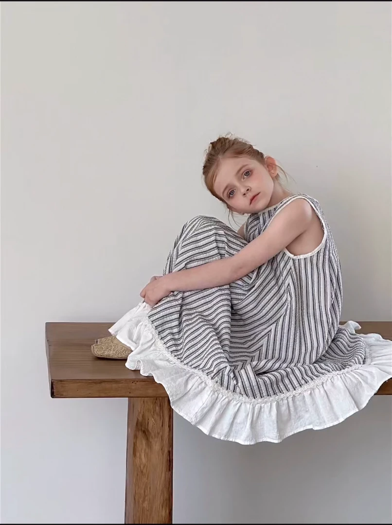 九子-2025夏韩国设计师款亲子童装连衣裙GP026