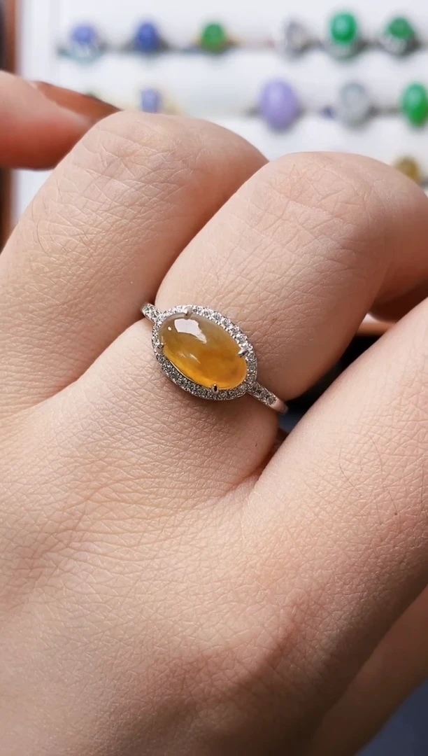 银S925镶嵌戒指翡翠0245