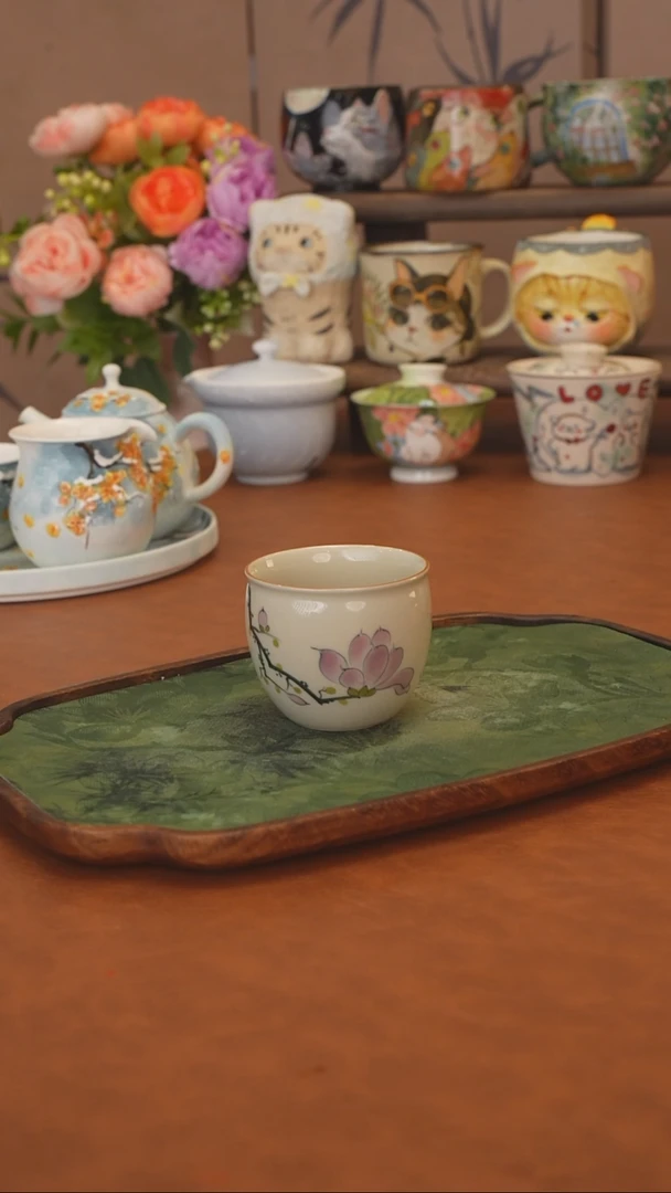 捡漏  玉兰花小缸杯