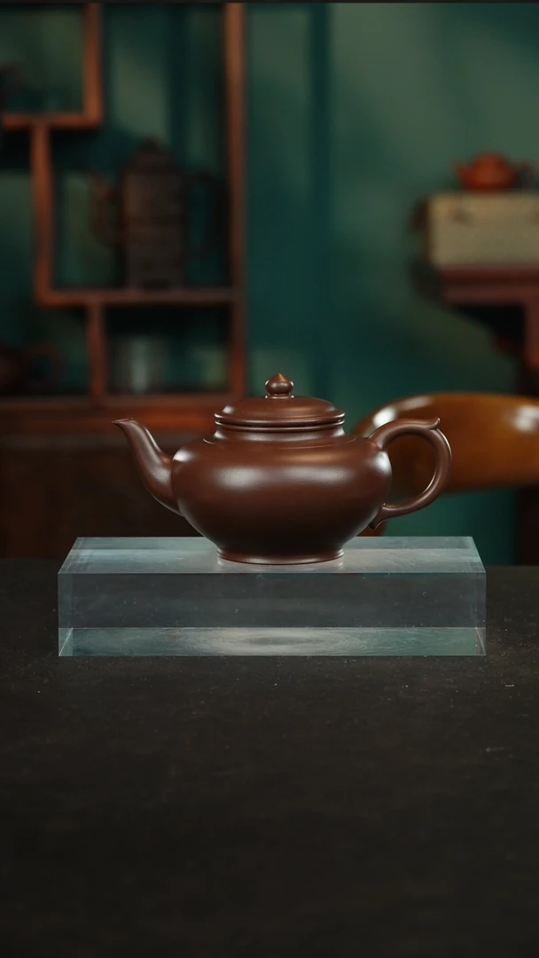 【闪购商品】紫砂茶壶笑樱壶老紫泥汪达明全手工300cc