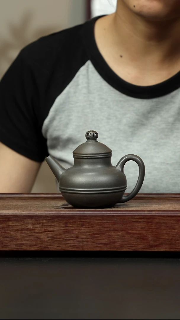 紫砂茶壶岩中泥三拼 玉带壶