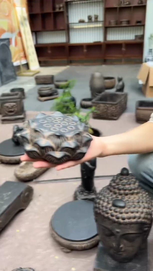 陶土【火山泥】莲蓬实心底座