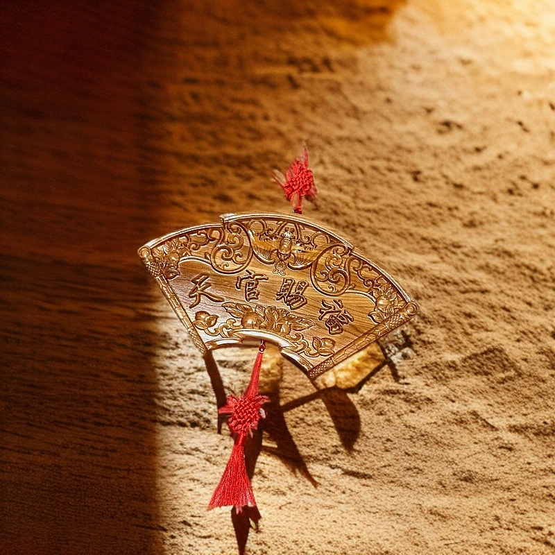 桃木天官赐福牌匾挂件正宗泰山桃木雕刻入户门28cm