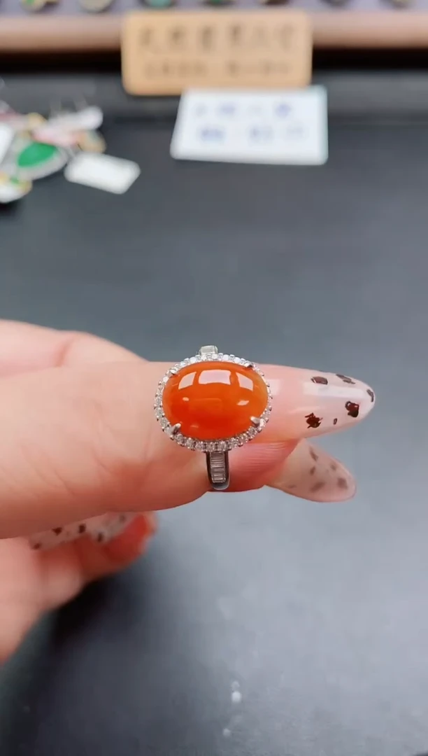 银S925镶嵌戒指翡翠1