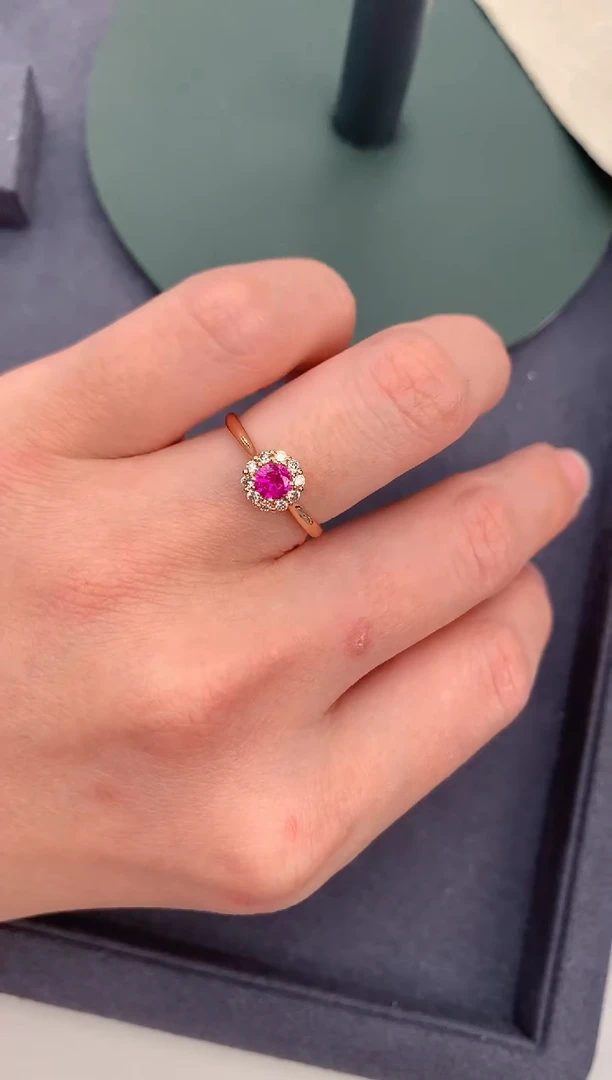 【闪购商品】红宝石戒指18K金镶嵌29分红宝石戒指