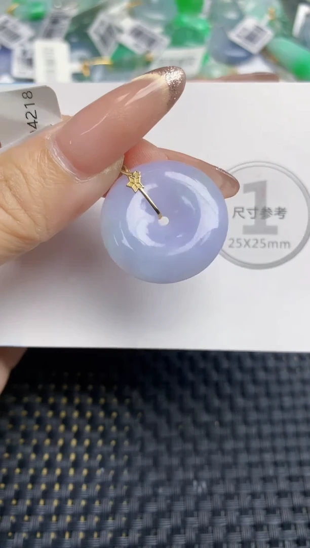 颈饰18K金镶嵌翡翠天然缅甸A货翡翠百元以上9元证书费自理