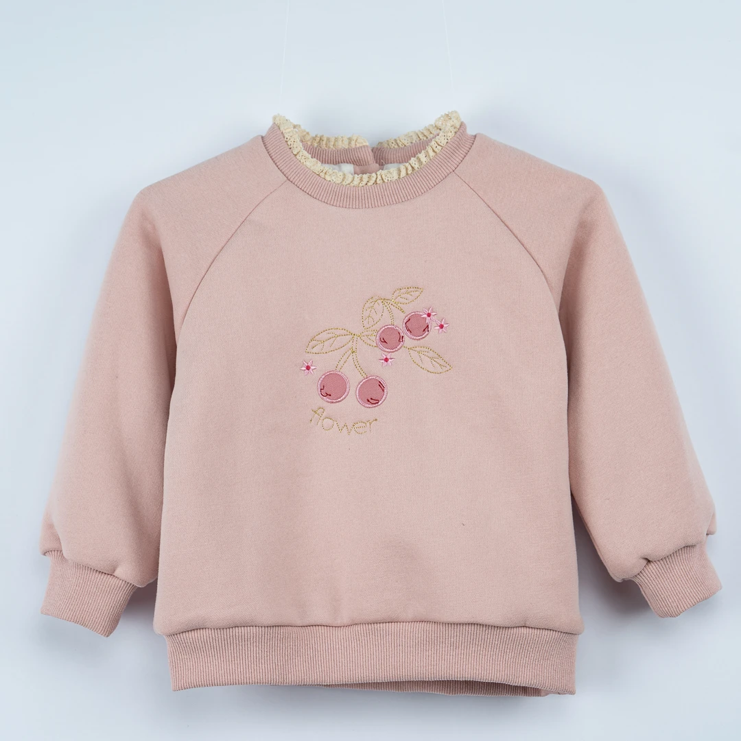 儿童秋冬长袖加绒加厚洋气圆领套头卫衣423138