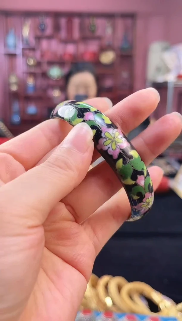 非遗 景泰蓝手镯 老黑色 63