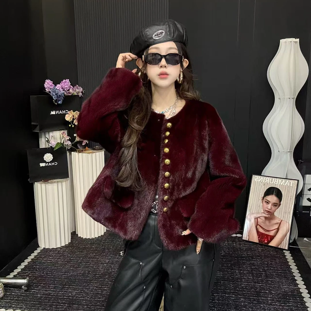 【秀款私藏】秋冬女士高级休闲时尚轻奢设计师款水貂外套——88-301