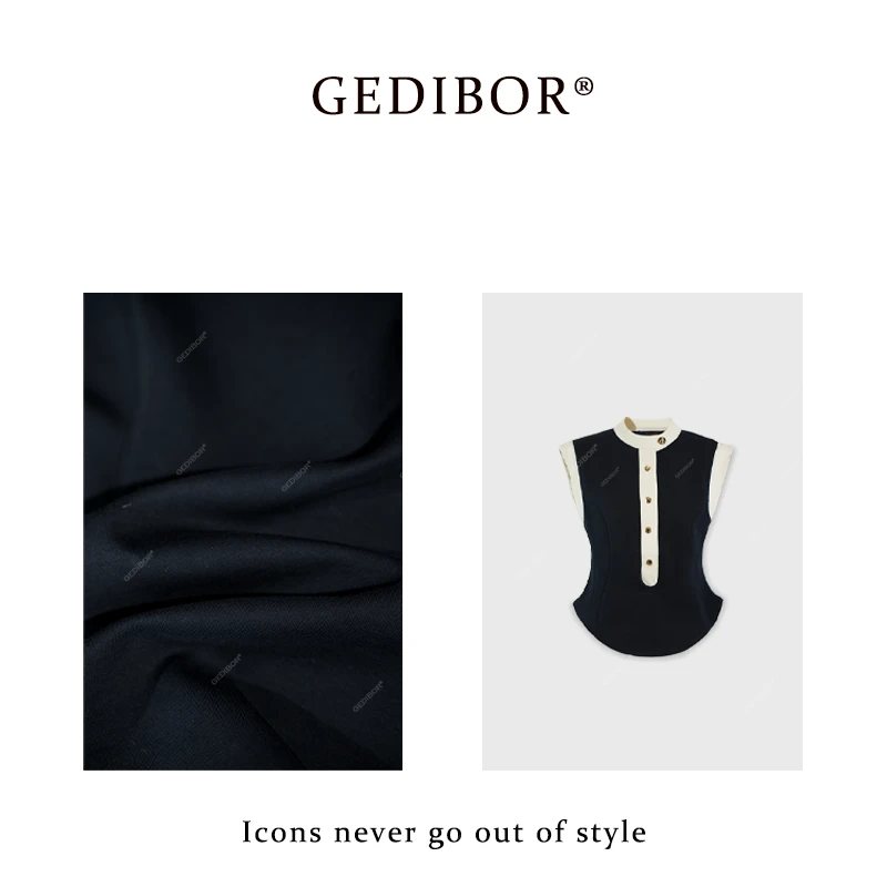 反季清仓！【GEDIBOR】“航海家”拼色气质时尚无袖上衣