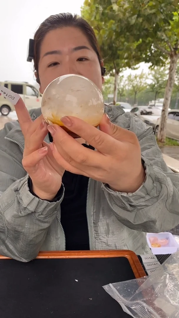 未镶嵌珠宝半成品水晶胶花球D164