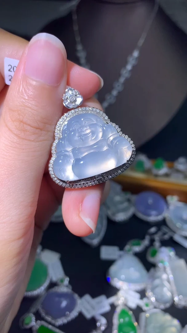 吊坠(不含链)18K金镶嵌翡翠吊坠