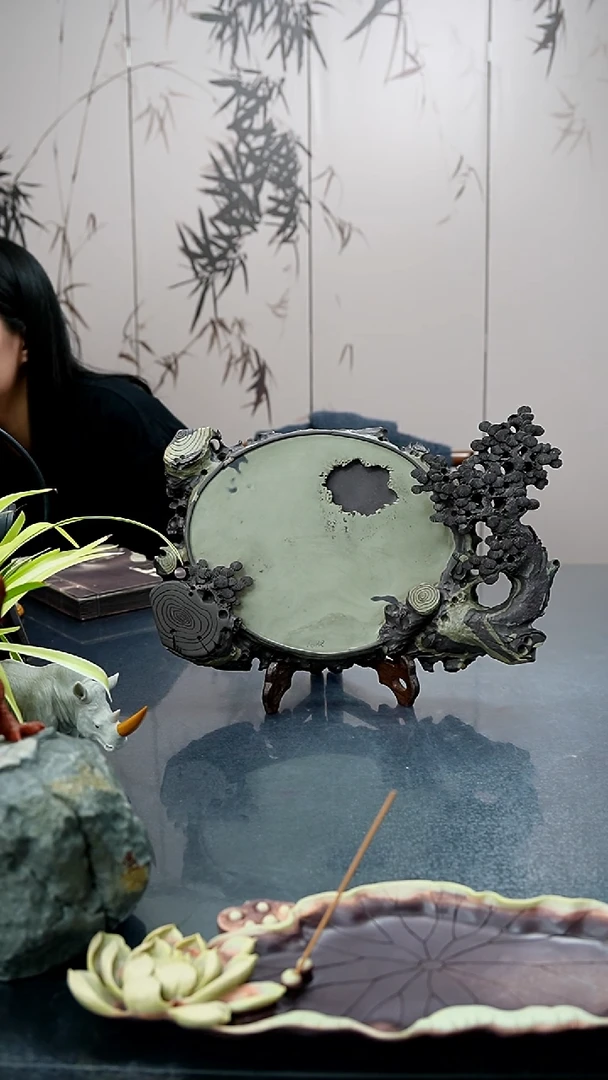 【闪购商品】易水砚松鹤延年壶承砚台