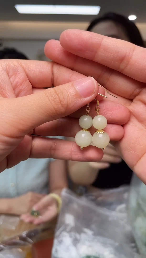 和田玉未镶嵌耳饰（多样性单个发货）