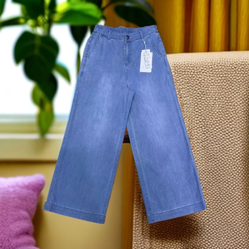 女士夏季八分筒裤7276夏季女士遮肉显瘦裙裤时尚女款阔腿裤百搭