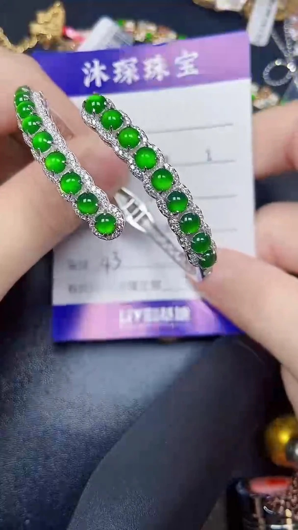银S925镶嵌戒指翡翠4300