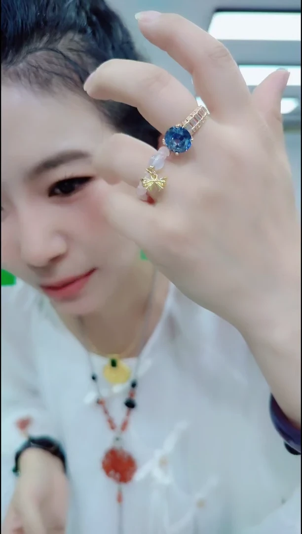 海蓝宝石戒圈合金1063海蓝宝戒指