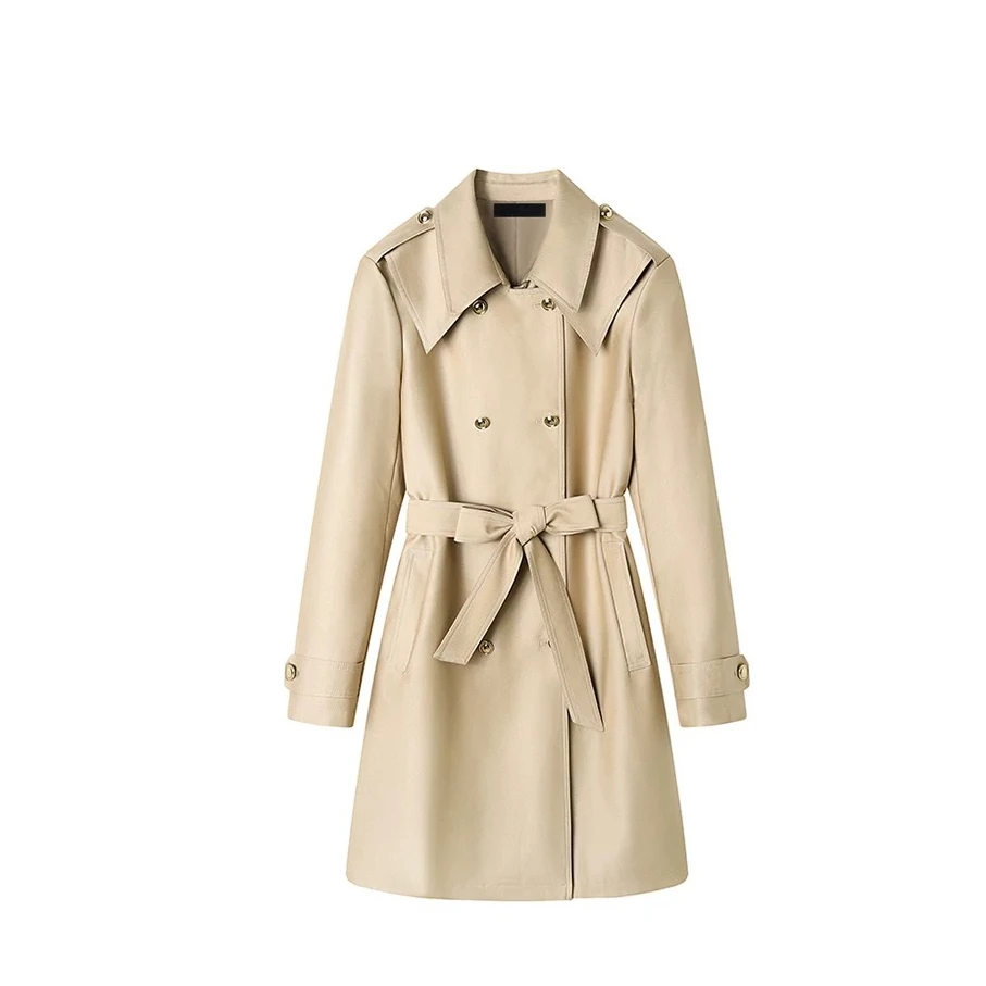 0397风衣外套女中长款2025新春气质英伦风时尚收腰秋季好看大衣