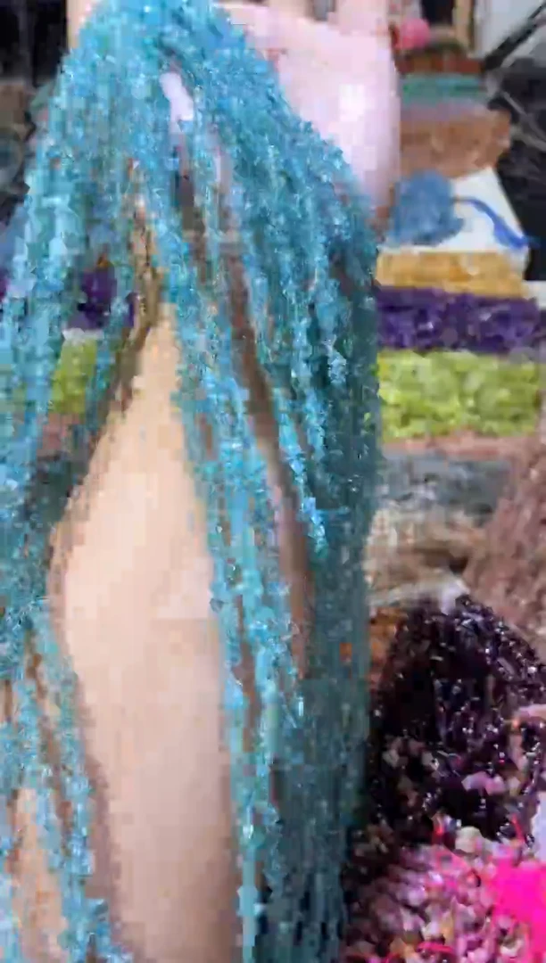 水晶珠宝半成品未镶嵌小蓝磷灰