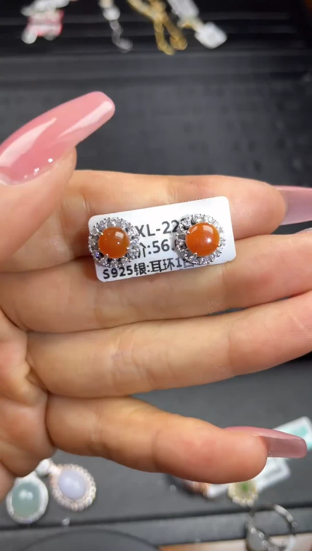 银S925镶嵌戒指翡翠天然翡翠A货