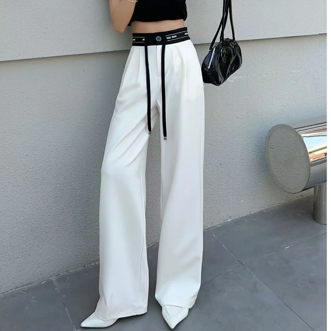 2213 裤长104 春季直筒拖地西装裤 【可可】