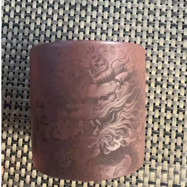 原矿紫砂主人杯品茗杯 底槽青 扳指杯