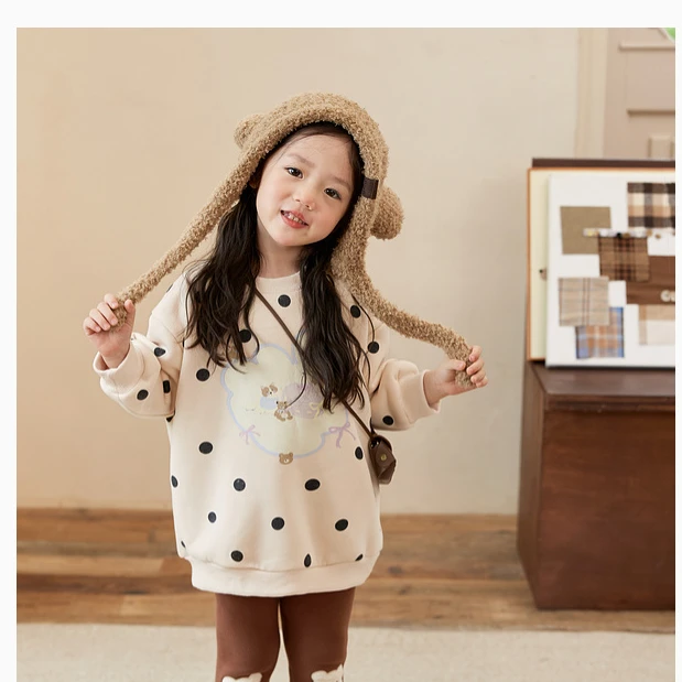 小O宝Okids童装 宝宝加绒卫衣2024冬季新款中长款卫衣 ODR94034