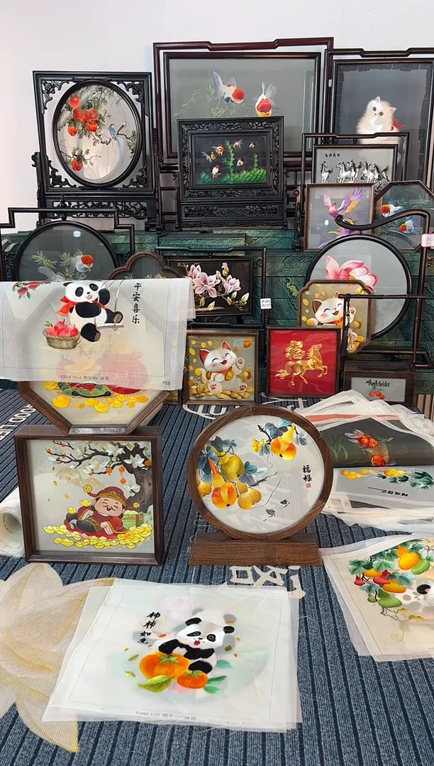 织绣纯手工刺绣摆件