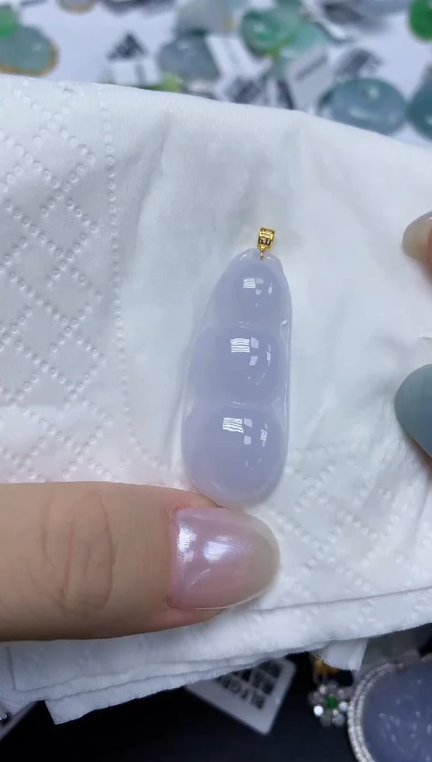 翡翠18K金镶嵌颈饰天然缅甸翡翠A货