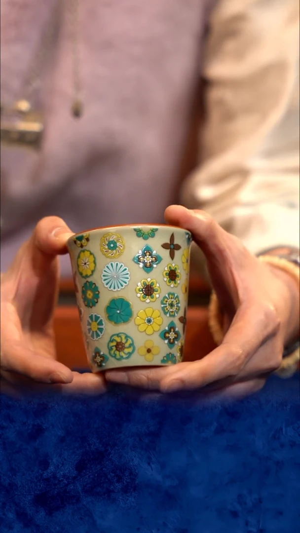 紫砂 宜兴紫砂  皮球花杯