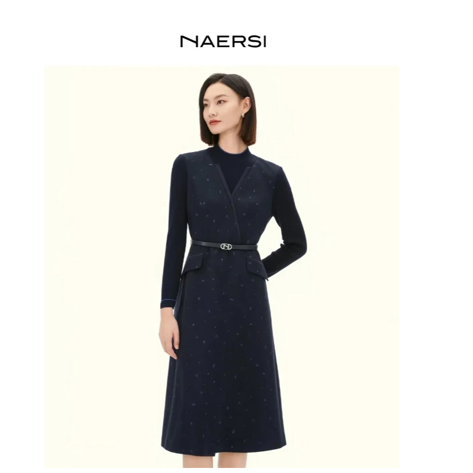 娜尔思2025秋冬气质时尚优雅显瘦女款连衣裙NF09436M8