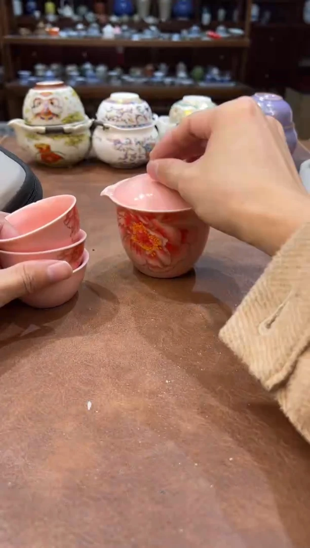 真的很便宜超好看会开片的旅行茶具