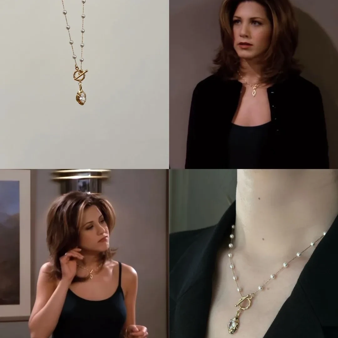 铜合金项链 老友记瑞秋同款项链夏日女款OT扣满天星Y字链轻奢时尚