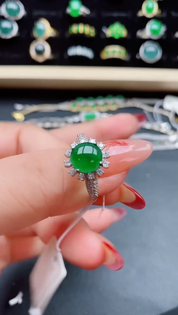 【闪购商品】翡翠戒指银S925镶嵌508550