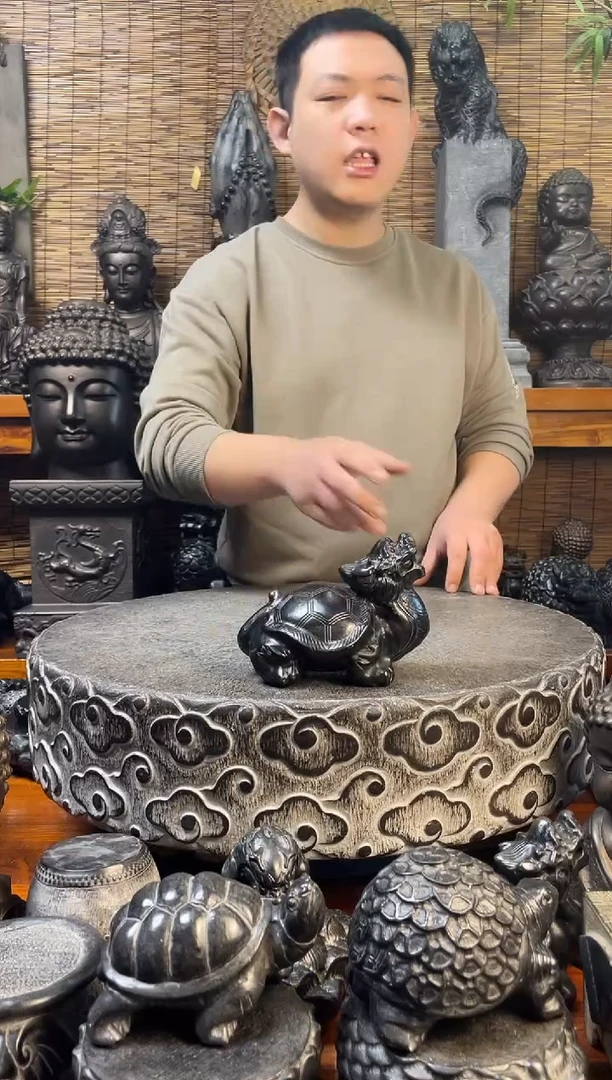 石材15龙龟天然青石雕刻