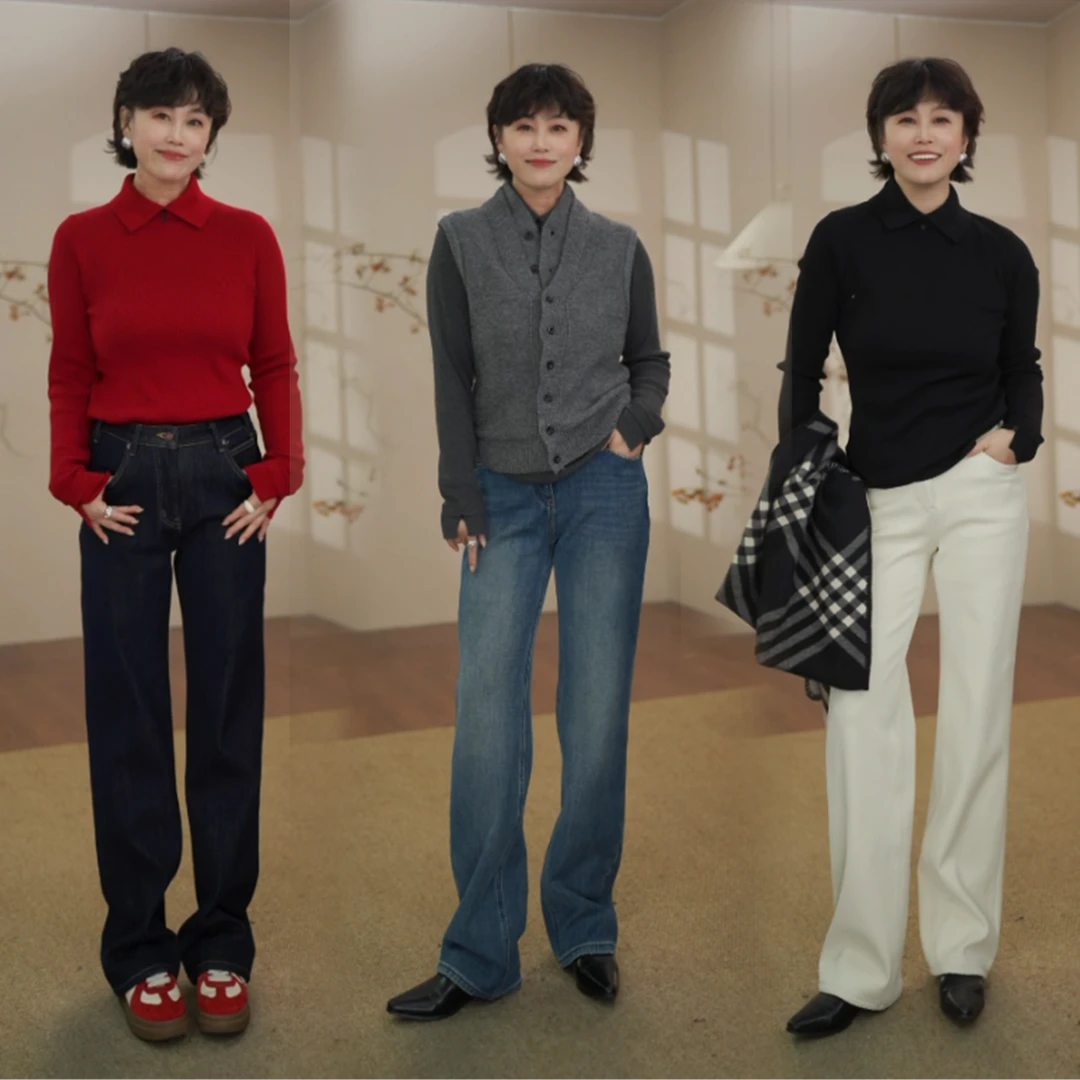 RAIN.CUN【千禧丹宁】窄版四面弹高腰加厚绒显瘦直筒裤子高奢牛仔裤