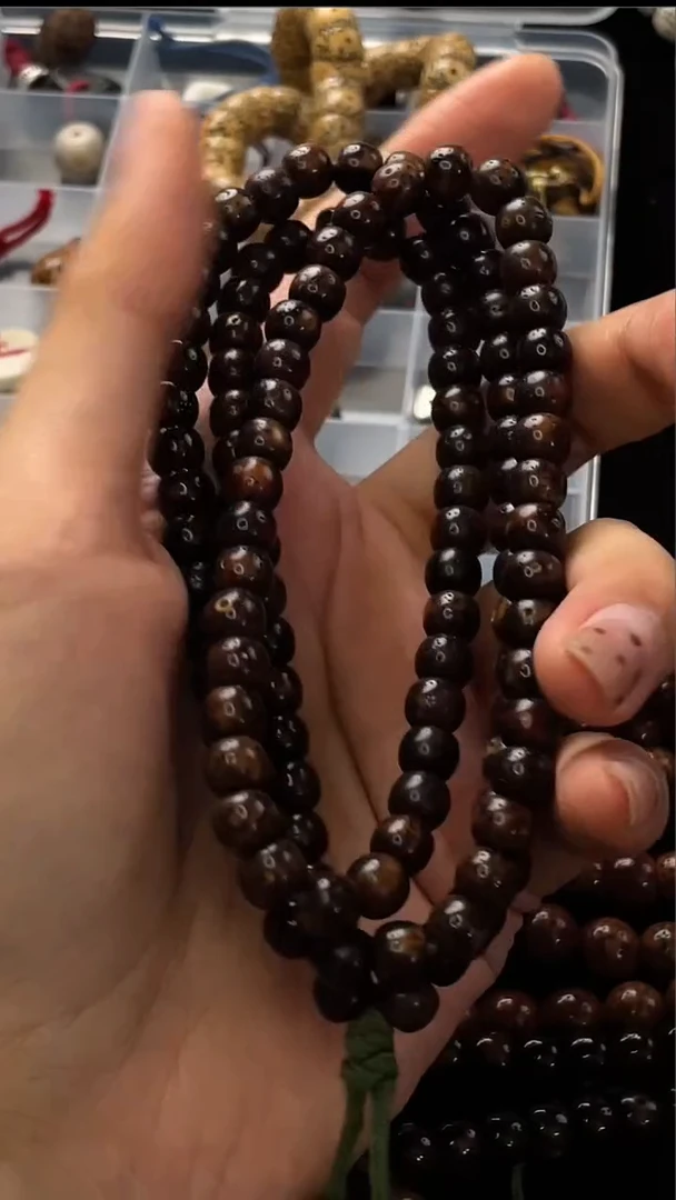 吊坠星月菩提小*影精工级深珀桶珠7*6长串