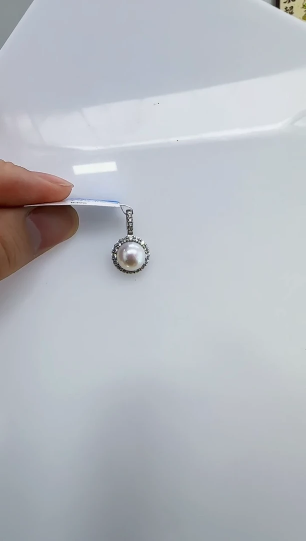 银S925镶嵌淡水珍珠DA珍珠9-10 b498